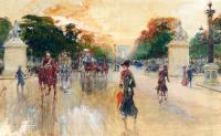 Georges Stein - Busy Traffic On The Champs Elysees Paris